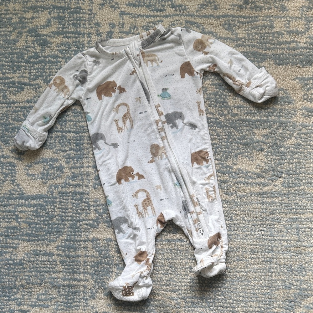 Angel Dear Animal Print 2 Way Zipper Footie